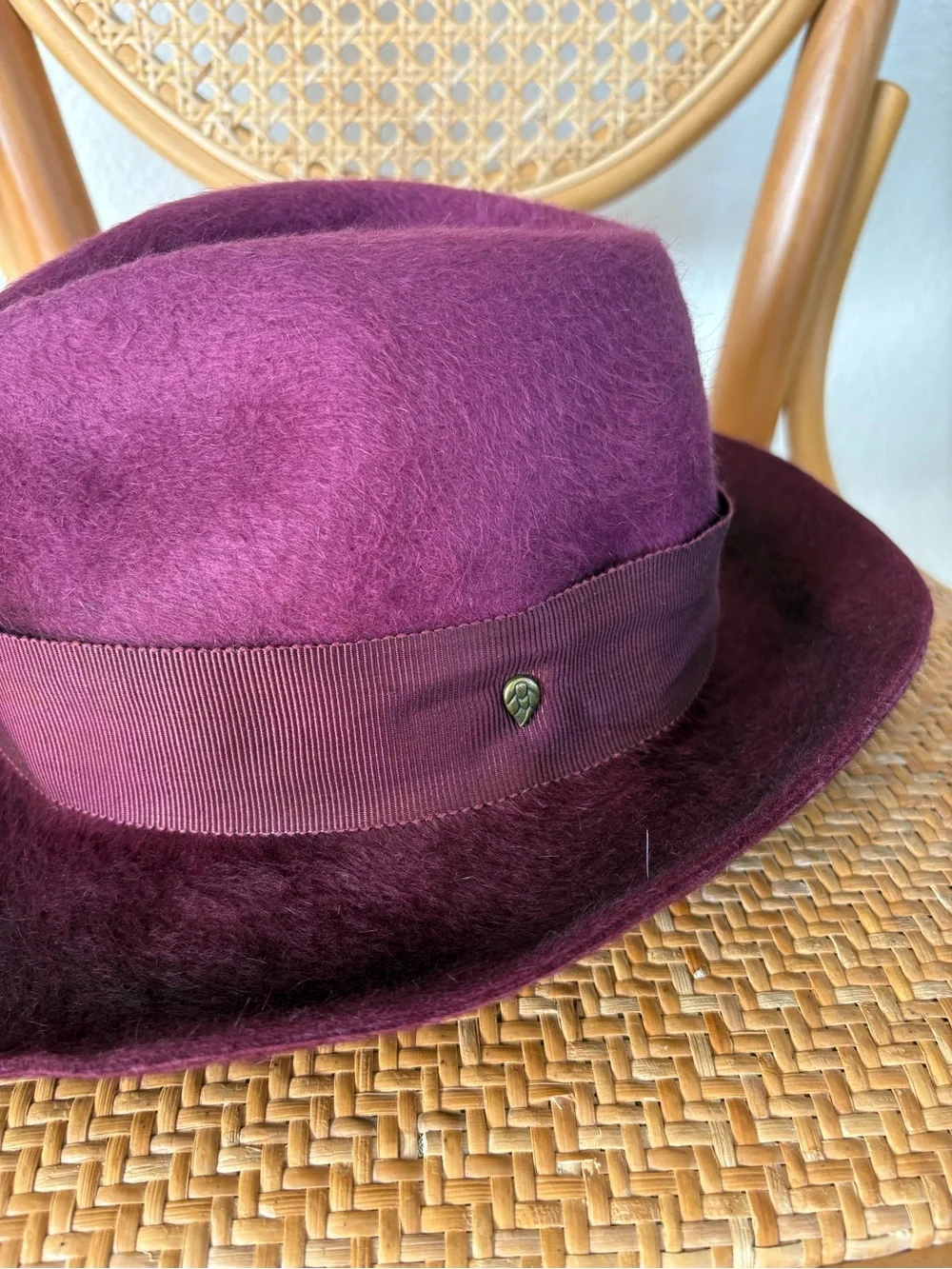 Helen Kaminski Rabbit Fur Felt Fedora Hat in Maroon Ombré| Fall, Chic,Classic
